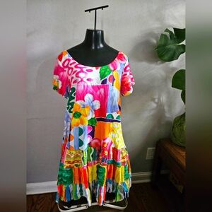 Jams World Casual Multi-Color Fit & Flare Dress Xlg